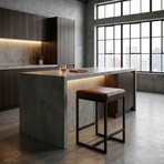 Cognac Backless Counter Stool in Genuine 100% Leather // Brown