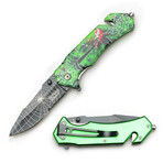 Spring Assisted Knife // DF-001D // Web (Green)