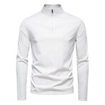 Long Sleeve 1/4 Zip T-shirt // White (S)