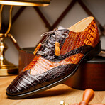 Luciano // Derby — Caiman Belly // Brown/Cognac (9)