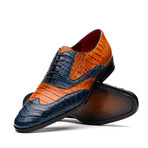 Luciano // Derby — Caiman Belly // Blue/Brandy (8)