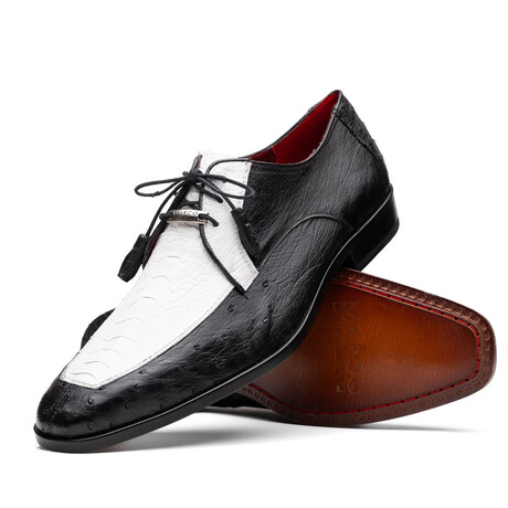 Andretti // Oxford — Ostrich-Ostrich Leg // White/Black (8.5)