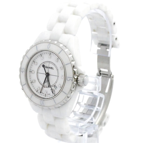 Chanel Ladies J12 Diamond Quartz // CH1628 // Pre-Owned