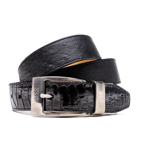 Alessio Belt // Ostrich // Black (40)