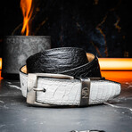 Alessio Belt // Ostrich // White/Black (36)