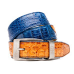 Luciano Belt // Caiman Belly // Blue/Brandy (36)