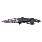 Spring Assisted Knife // TF-705DS // Skull (Purple)