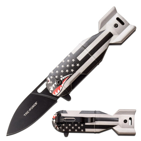 Spring Assisted Knife // TF-1039 // Warhawk (B&W Flag)