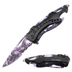 Spring Assisted Knife // TF-705DS // Skull (Purple)
