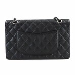 Chanel // Caviar Leather Classic Flap 25 Chain Shoulder Bag // Black + Silver // Pre-Owned