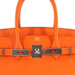 Hermès // Epsom Leather Birkin 30 Handbag // Fauve Orange + Silver // Pre-Owned