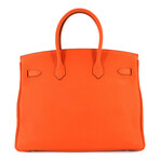 Hermès // Togo Leather Birkin 35 Handbag // Fauve Orange + Silver // Pre-Owned
