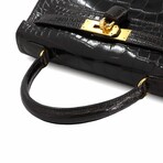 Hermès // Alligator Leather Kelly 28 Handbag // Dark Brown + Gold // Pre-Owned