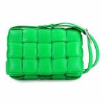 Bottega Veneta // Leather Padded Cassette Bag // Green + Silver // Pre-Owned