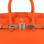 Hermès // Togo Leather Birkin 35 Handbag // Fauve Orange + Silver // Pre-Owned