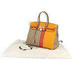 Hermès // Taurillon Clemence + Swift Birkin 35 Handbag // Trutier Gray + Mustard + Sanguine + Matte Silver // Pre-Owned