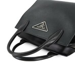Prada // Saffiano Leather 2-Way Hand/Shoulder Bag // Nero + Silver // Pre-Owned
