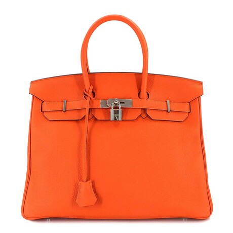 Hermès // Togo Leather Birkin 35 Handbag // Fauve Orange + Silver // Pre-Owned