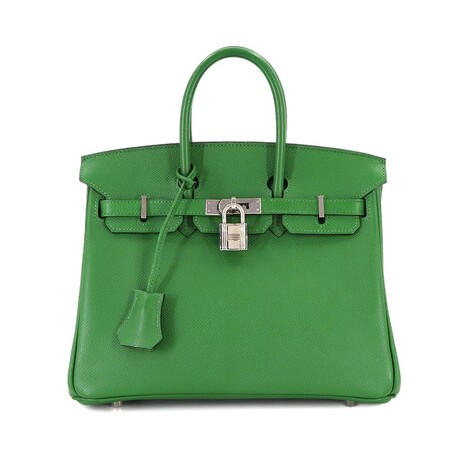 Hermès // Epsom Leather Birkin 25 Handbag // Vert Bengale + Silver // Pre-Owned