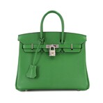Hermès // Epsom Leather Birkin 25 Handbag // Vert Bengale + Silver // Pre-Owned
