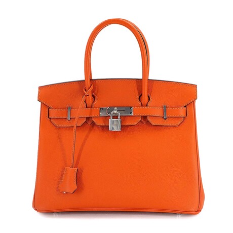 Hermès // Epsom Leather Birkin 30 Handbag // Fauve Orange + Silver // Pre-Owned