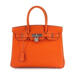 Hermès // Epsom Leather Birkin 30 Handbag // Fauve Orange + Silver // Pre-Owned
