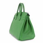 Hermès // Epsom Leather Birkin 25 Handbag // Vert Bengale + Silver // Pre-Owned