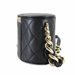 Chanel // Lambskin Classic Flap Mini Chain Bucket Bag // Black + Gold // Pre-Owned