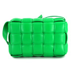 Bottega Veneta // Leather Padded Cassette Bag // Green + Silver // Pre-Owned