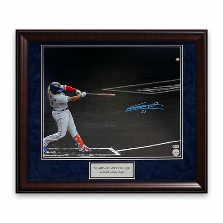 Vladimir Guerrero Jr. // TOR Blue Jays // Signed Photo + Framed // Swing