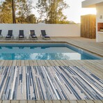 Calla Denni Machine Woven Performance Area Rug // Blue (3'3" x 4'11")