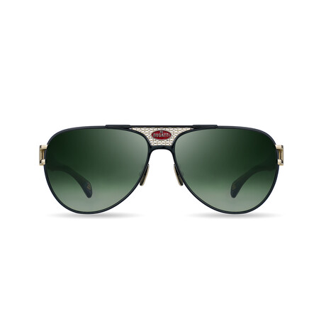 Bugatti - 11 // Men's Sunglasses // Black - White Gold - Black Leather