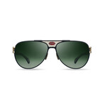 Bugatti - 11 // Men's Sunglasses // Black - White Gold - Black Leather