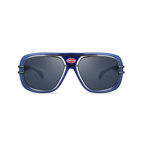 Bugatti - 07 // Men's Sunglasses // Dark Blue - Black - Black Leather