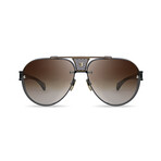 Bugatti - 05 // Men's Sunglasses // White Gold - Black - Black Leather