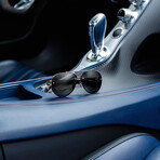Bugatti - 05 // Men's Sunglasses // Gunmetal - White Gold - Black Leather