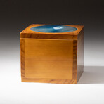 Genuine Blue Agate Inlay Wooden Jewelry Box