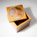 Genuine Carnelian Agate Inlay Wooden Jewelry Box