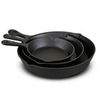 Jim Beam Cast Iron 3 Piece Skillet Set