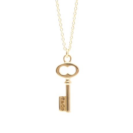 Tiffany & Co. // 18k Rose Gold Oval Key Pendant Necklace // 15.94" // Store Display