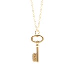 Tiffany & Co. // 18k Rose Gold Oval Key Pendant Necklace // 15.94" // Store Display