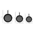 Jim Beam Cast Iron 3 Piece Skillet Set