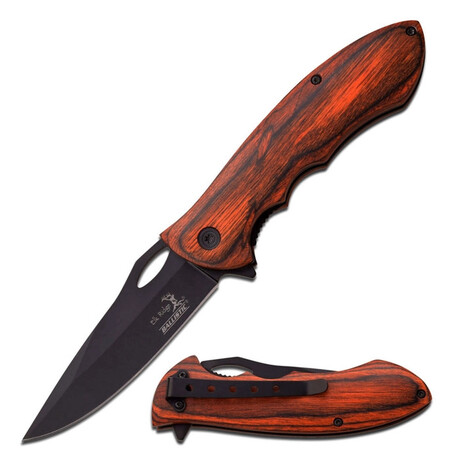 Spring Assisted Knife // ER-A159 // Wood (Mahogany)