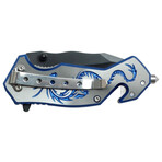 Spring Assisted Knife // TF-686 // Dragon Strike (Silver/Blue)