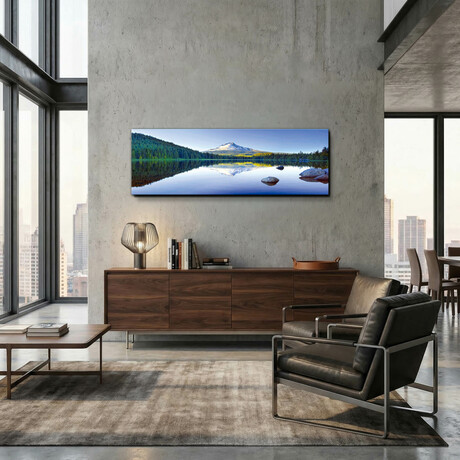 Epic Graffiti "Mountain Reflections" in a High Gloss Acrylic Wall Art // 60" x 20"