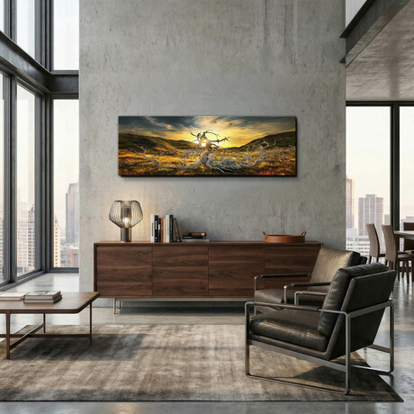 Epic Graffiti "Dame of the Desert" in a High Gloss Acrylic Wall Art // 60" x 20"