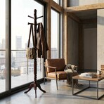 Cortesi Home Rachel Wooden Swivel Coat Rack // Mahogany