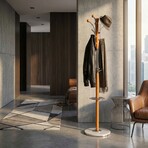 Cortesi Home Alpine Light Chrome and Natural Wood Coat Rack // Light Marble