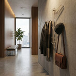 Cortesi Home Space Saver Clear Acrylic Wall Mounted 4 Hook Hanging Storage Organizer Coat Rack // Brushed Nickel