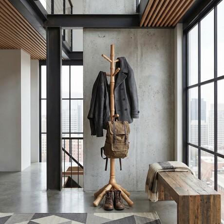 Cortesi Home Monica Wooden Coat Rack // Natural